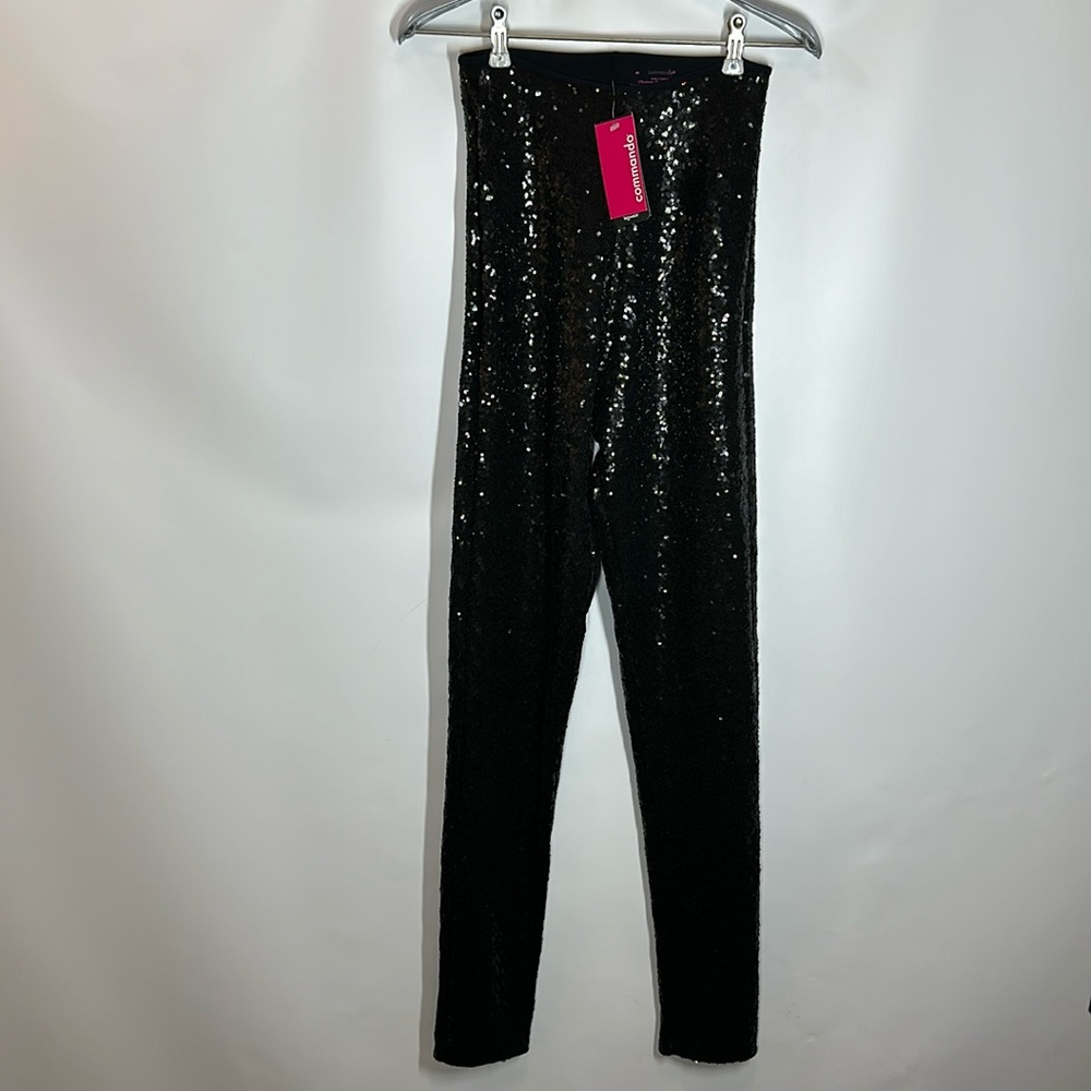 Commando | NWT $198 Women’s M Medium Black Sequin Leggings Pants SLG38